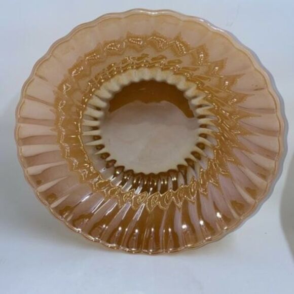 Anchor Hocking Dinnerware Peach Luster Ware Swirl 8.5" Vintage Fire King - Picture 1 of 7